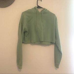 Seafoam Green Cropped Hoodie